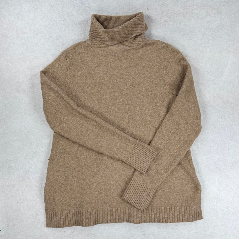 J.Crew Extra-Soft Turtleneck Sweater‎ Womens XS Brown Knit Pullover Long Sleeve
